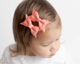 Knotted Baby Bow Hair Clip, Pigtail Bow Set, School Girl Barrettes