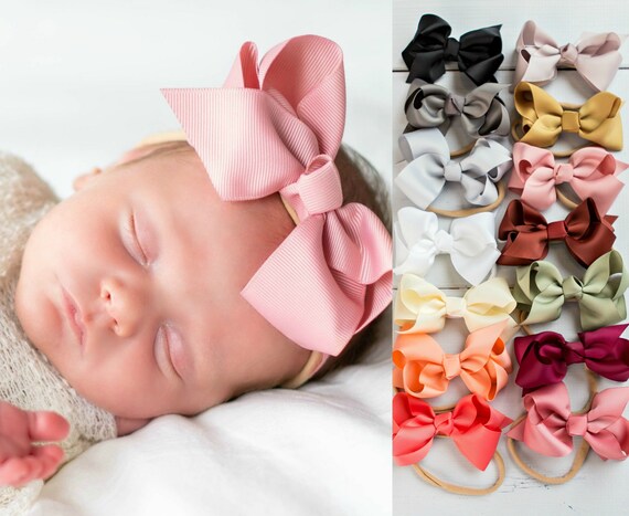 baby nylon bow headbands