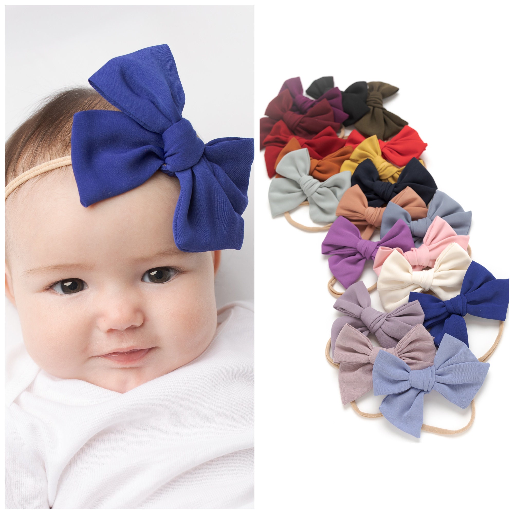 Bandeau bébé noeud - Accessoire cheveux fille - 40 coloris - Maison ème