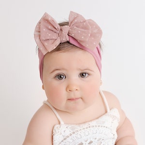 Baby Headbands, Girls Hair Bows, Turban headband, Toddler Hair Bows, Newborn Girl Gift, Black Baby Head Wraps, Baby Girl Turban, Knot Bow image 5