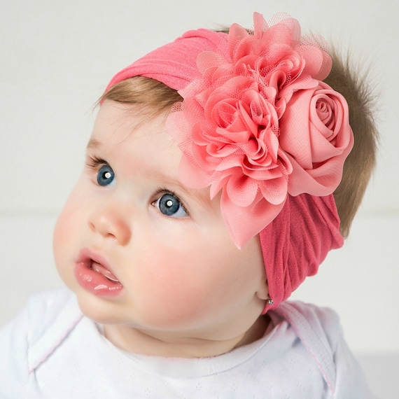 Baby Headbands, Baby Girl Headband,floral Nylon Headband, Flower Crown  Headband, Nylon Headbands ,newborn Headband ,hair Bows 