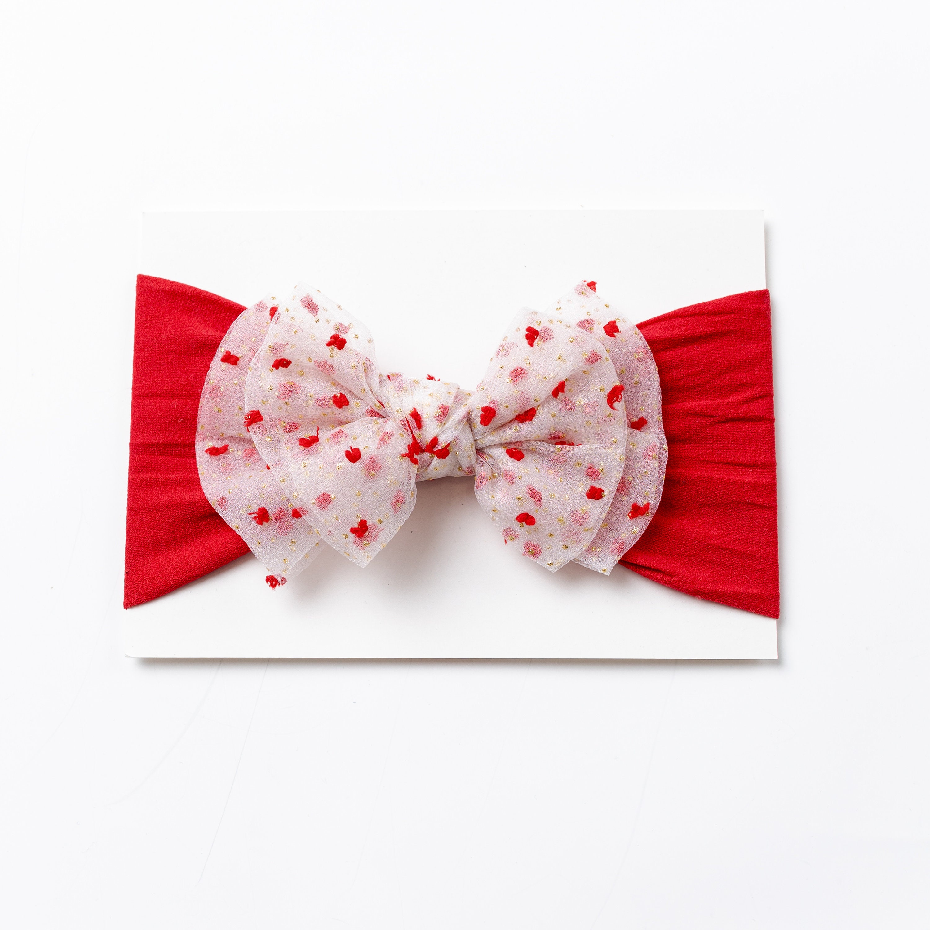 Fascia Per Capelli Bambina Con Fiocco E Glitter Rosso - Tema Natale - Taglia Unica - Foto 2