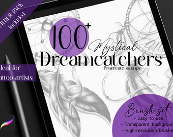 Dreamcatcher Procreate Brush Set | Tattoo Design Stamps (Digital Download)