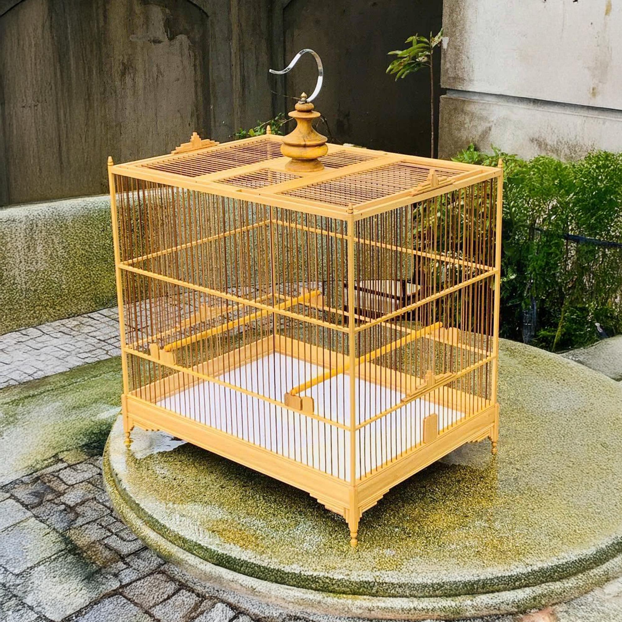 【オーダーページ】鳥かご 手作り 竹細工 手作りの竹製鳥かご：ヴィンテージスタイルの吊り下げ式鳥小屋 - Etsy 日本