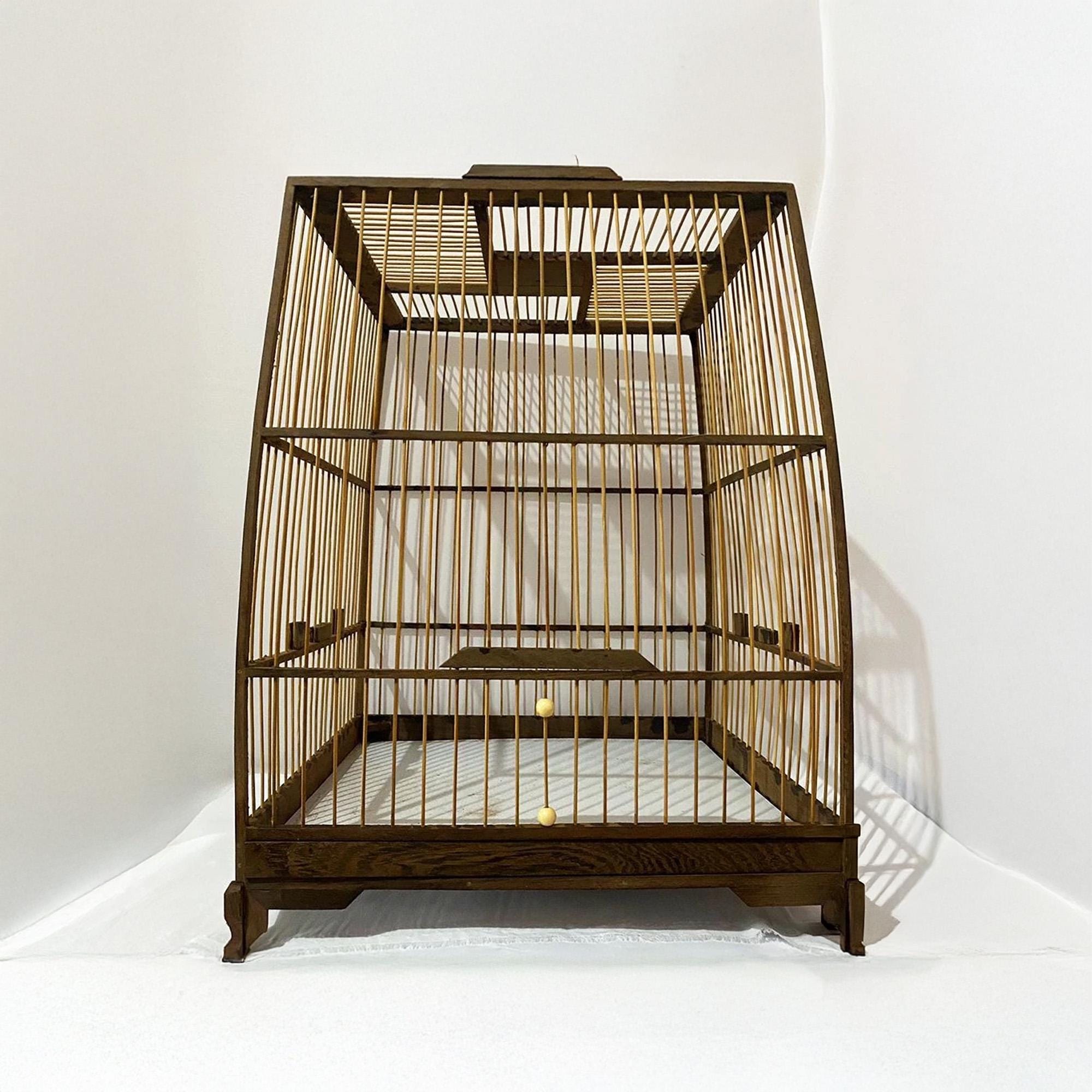 手作りの竹製鳥かご：素朴なヴィンテージ鳥小屋、小鳥 - Etsy 日本