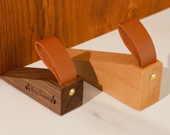 Birthday Gift Custom Wooden Door Stop, Personalized Door Wedge with Engraving, Home Improvement Accessory,Housewarming Gift