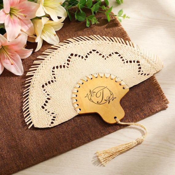 Handwoven Straw Fan, Plant-Themed Summer Accessory, Nature-Inspired Gift,Unique Birthday ,Home Decor Gift,Wedding Gift