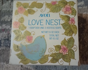 Avon Love Nest Tvålkopp - Tre speciella tillfällen Dofttvål - Vintage NOS NIB