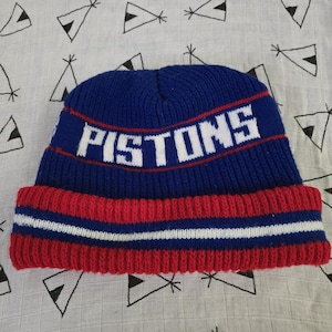 Vintage Detroit Pistons Knit Winter Beanie Hat