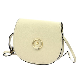 Florenz Umhängetasche aus italienischem Leder in beige mit patinierter Klappe - elegante minimalistische Umhängetasche für Damen