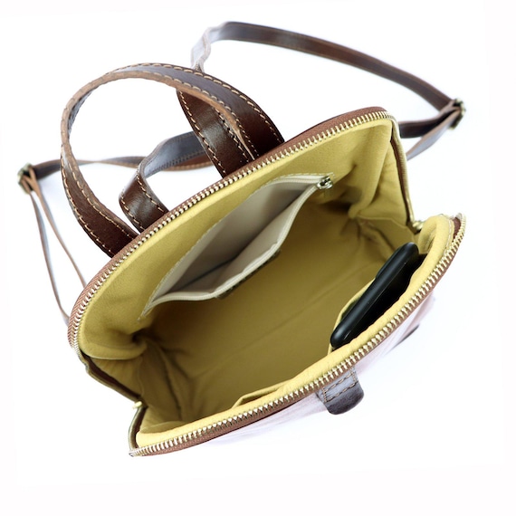 Genuine Leather Backpack for Women – Handmade Italian Two  display picture 2