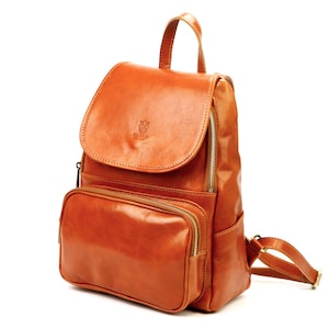 Italian Leather Backpack: Handmade Black Daypack Purse - Florence Style