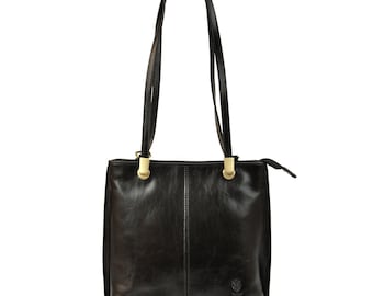 Women\'s Black Convertible Backpack Tote with Gold Hardware Brielle 2.0 Convertible Backpack Purse for Women | Modern+  main image 3