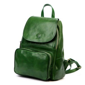 Italian Leather Backpack: Handmade Black Daypack Purse - Florence Style