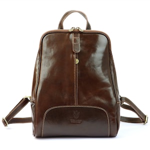 Florence Brown Italian Leather Backpack for Women | Handmade Genuine Leather Bag | Florence Style | Minimalist Design | Made in Italy