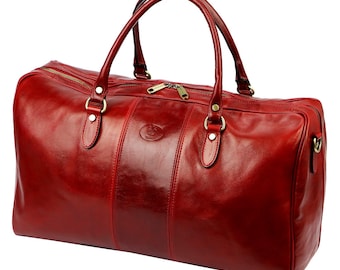 Vintage Italian Leather Valise - Vintage 1990s Florence Italy