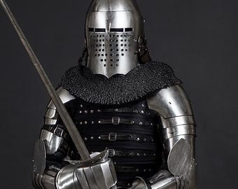Medieval Buhurt Armor Set – Full Steel Battle Ready Suit for HMB, LARP, SCA Combat, Renaissance Fair & Reenactment Cosplay Costume