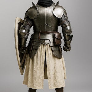 Combinaison d'armure demi-corps femme chevalier en acier 18 GA