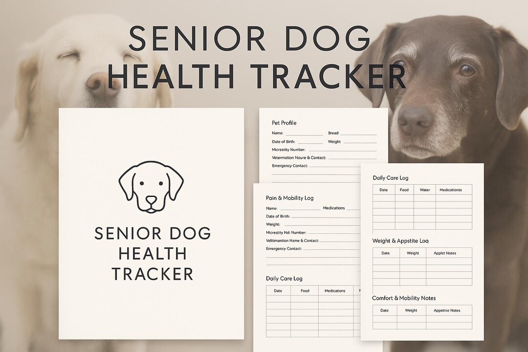 Pet Mobility Questionnaire.pdf Senior Dog Health Tracker | Printable & Fillable PDF Logbook | Pet Care ...