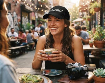Live Loudly Embroidered Cap | Motivational Script Hat | Black Structured 6 Panel | MissFit Writes