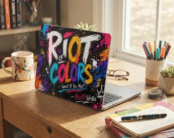 MacBook Air & Pro ケース | マットグラフィティペイントスプラッシュラップトップカバー | 色彩の奔流クリエイティブデザイン