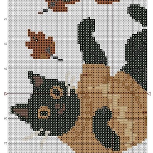 Cross stitch pattern set of 12 seasonal black cats, each in a unique monthly theme with flowers, costumes, or accessories. PDF digital download for embroidery lovers.