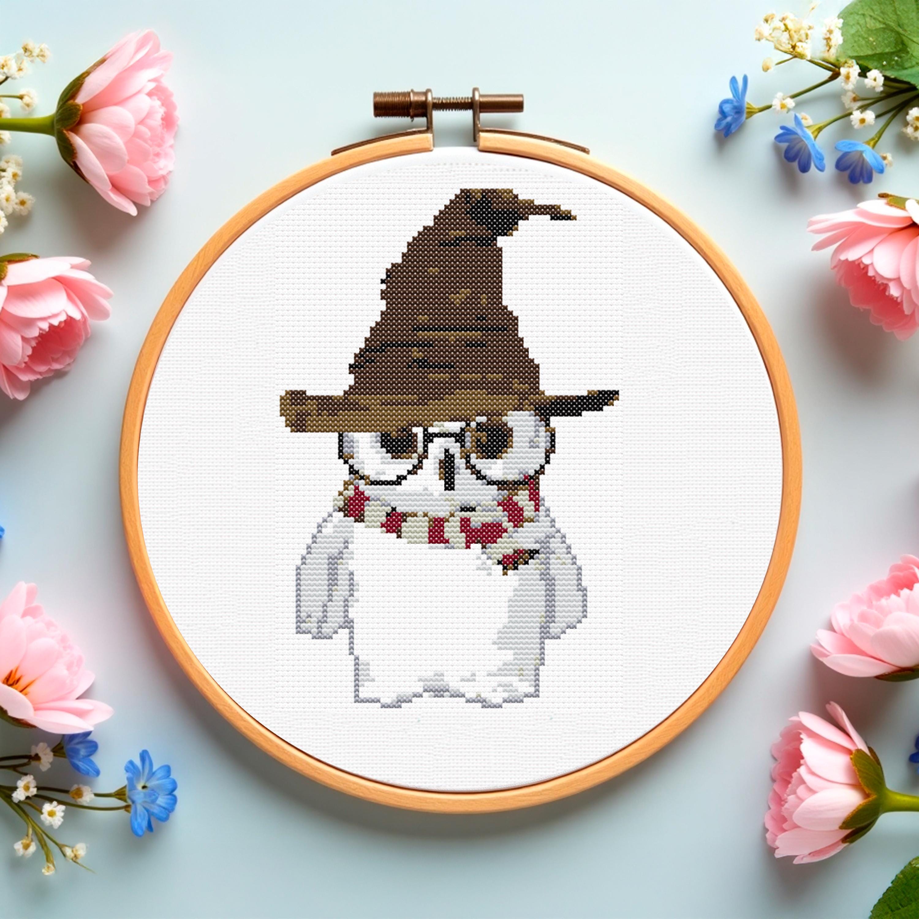 Wizard Owl Cross Stitch Pattern: Magical Embroidery Design (PDF Pattern)