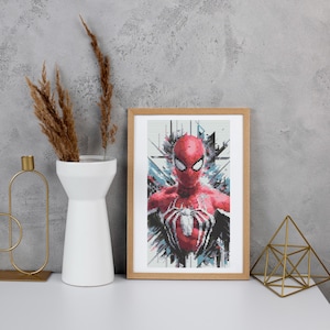 Spider Hero Cross Stitch Pattern PDF – Comic Superhero Embroidery Design for Kids Room Decor, DIY Wall Art, Instant Download Gift Idea