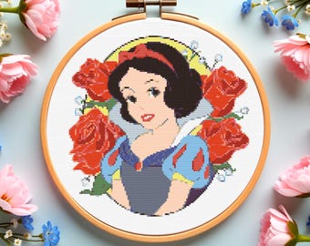 Princess Cross Stitch Pattern: Floral Nursery Decor (PDF Download)