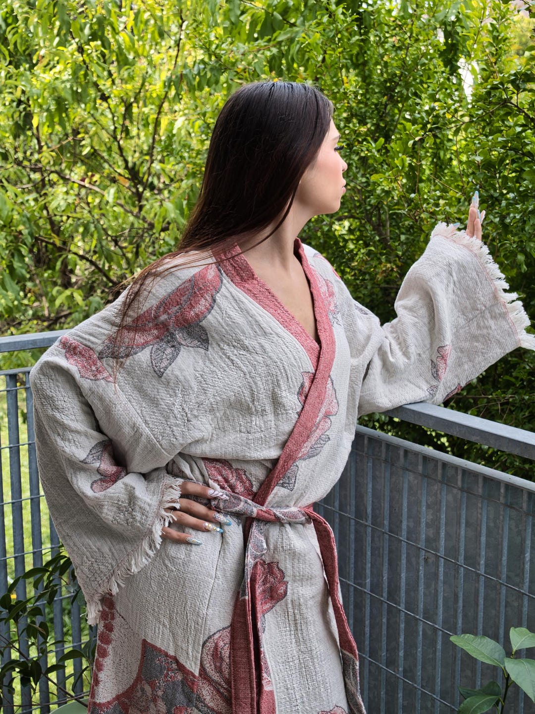 Kusaibi Robe Women Dressing Gown, Handmade %100 Turkish Cotton Robe, Lightweight ...