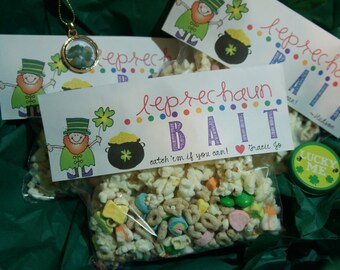 Leprechaun Bait - PRINTABLE St. Patrick's Day treat bag topper - PERSONALIZED PDF Download + bonus recipe