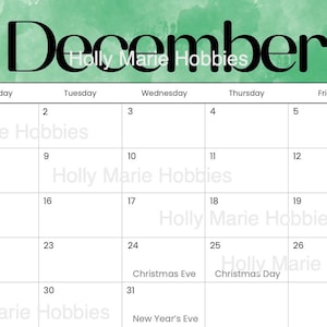 December 2025 Calendar
