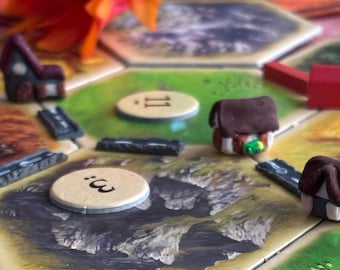Piezas de juego de Catán de arcilla polimérica hechas a mano: Mejora del juego de mesa