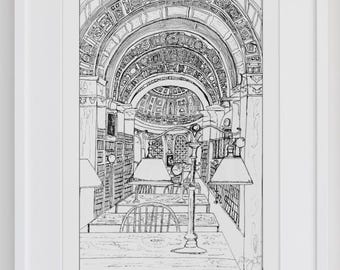 Boston Public Library 8.5x11" Art Print
