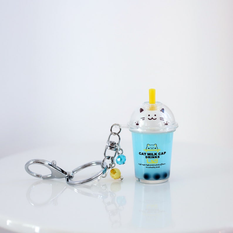 Kawaii Boba Keychain Bubble Tea Charm Miniature Boba Etsy