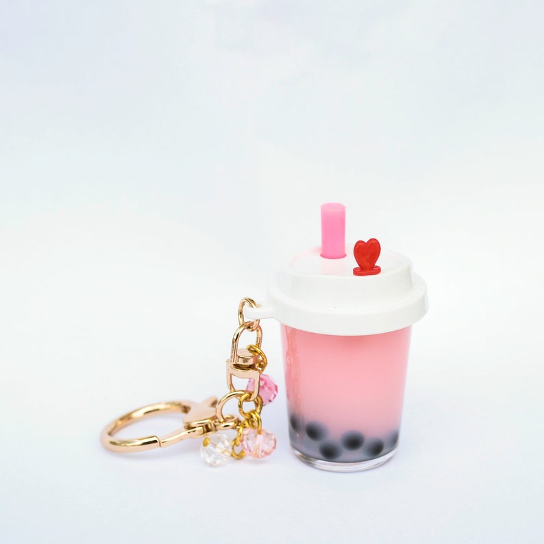 Boba Bubble Tea Keychain Kawaii Cute Miniature Milk Tea Etsy