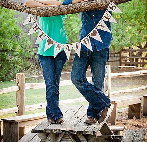 She Said Yes Banner PRINTABLE diy by anna and blue paperie Il_570xn