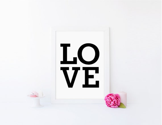 INSTANT PRINTABLE - Love - Inspiring 8 x 10 inch Art Print by anna and blue paperie Il_570xn