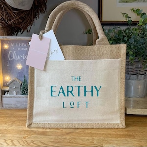 Set of 50 Custom Logo printed jute bag with canvas pocket - Personalized Gift Bag - Bridesmaid Gift Bag Wedding Welcome Bag
