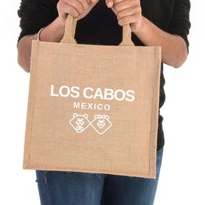 Set of 40 Custom Logo printed jute bag - Classic Jute Shopper Bag - Personalized Burlap Bag - Bridesmaid Gift Bag - Wedding Welcome Bag
