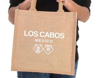 Juego de 40 bolsas de yute con logotipo personalizado - Bolsa clásica de yute - Bolsa de arpillera personalizada - Bolsa de regalo para dama de honor - Bolsa de bienvenida para boda