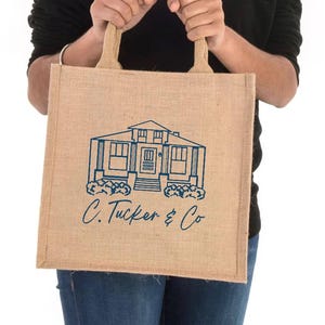 Set of 35 Custom Logo printed jute bag - Classic Jute Shopper Bag - Personalized Burlap Bag - Bridesmaid Gift Bag - Wedding Welcome Bag
