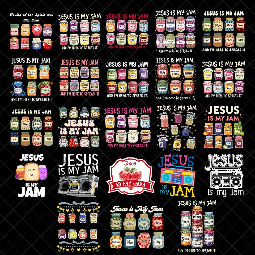 Jesus is My Jam PNG Bundle, Christian Sublimation Design, Faith Quote ...