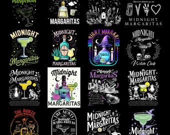 Midnight Margaritas PNG Bundle, Margarita Halloween Shirt Design, T-Shirt Graphic Designs,Sublimation Png,Digital Download, Spooky season