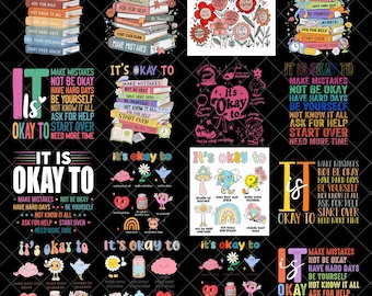 It's Okay To Make Mistakes Png Bundle, Be Yourself SVG PNG, Retro It's Okay To Make Mistakes Be Yourself Svg Png