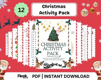 Christmas Activity Pack for Kids: Mazes, Coloring, Word Games, Counting ...