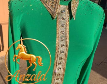 Crystal Embellished Western Showmanship Jacket: Equestrian Show Shirt