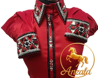 Chaqueta de espectáculo para mujer: Chaqueta de estilo western con cristales.