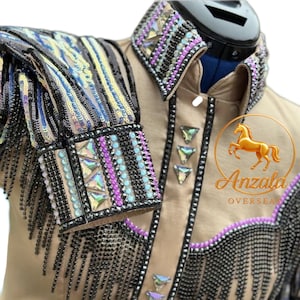 Western Show Shirt Western showmanship Jacket Women Showmanship Jacket Western pleasure horse show Jacket Show Jacket Equestrian Show Shirt