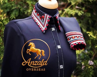 Swarovski Crystal Western Showmanship Jacket: Ultrasuede Equestrian Show Jacket